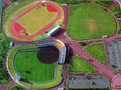 熊本県営八代運動公園の航空写真